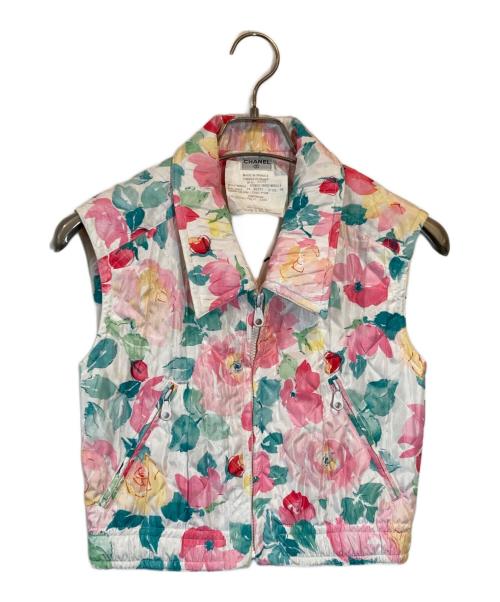 CHANEL（シャネル）CHANEL (シャネル) 花柄キルティングセットアップ ホワイト×ピンク サイズ:SIZE 34の古着・服飾アイテム