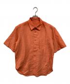 IM MEN/ ISSEY MIYAKEアイム メン イッセイミヤケ）の古着「リネン混S/Sシャツ」｜オレンジ