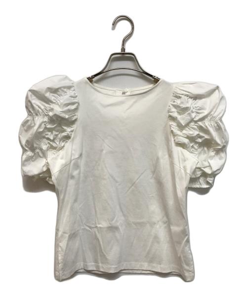 CELFORD（セルフォード）CELFORD (セルフォード) シャーリングスリーブカットソー ホワイト サイズ:SIZE 36の古着・服飾アイテム