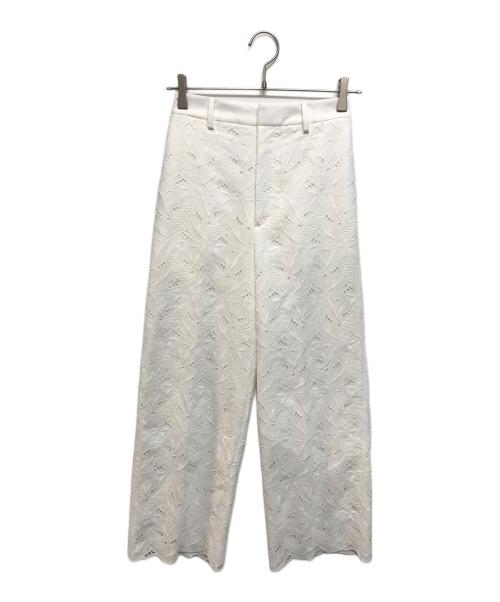UNITED ARROWS TOKYO（ユナイテッドアローズトウキョウ）UNITED ARROWS TOKYO (ユナイテッドアローズトウキョウ) スカラップレースパンツ ホワイト サイズ:36の古着・服飾アイテム