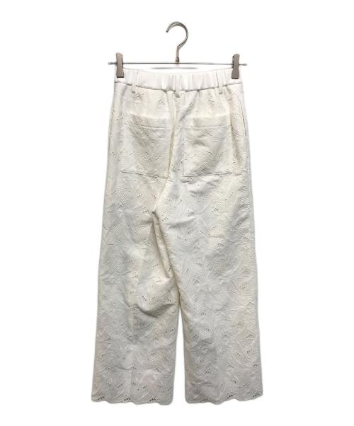 UNITED ARROWS TOKYO（ユナイテッドアローズトウキョウ）UNITED ARROWS TOKYO (ユナイテッドアローズトウキョウ) スカラップレースパンツ ホワイト サイズ:36の古着・服飾アイテム