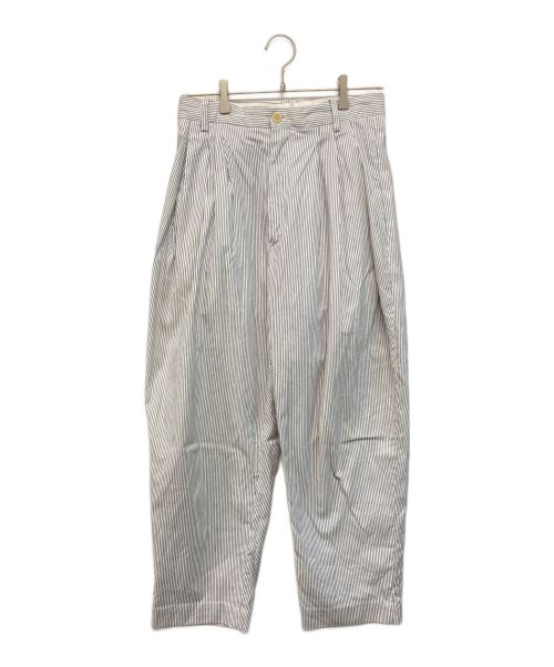 Hed Mayner（ヘド メイナー）Hed Mayner (ヘド メイナー) ストライププリーツパンツ ホワイト サイズ:Sの古着・服飾アイテム