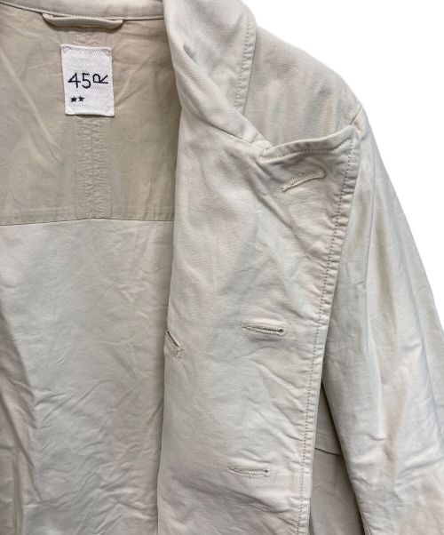 45R（フォーティファイブ・アール）45R (フォーティーファイブアール) おこめサテンの908シングルPコート ベージュ サイズ:2の古着・服飾アイテム