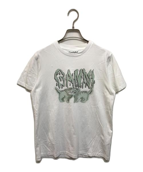 GANNI（ガニー）GANNI (ガニー) キャットプリントTシャツ ホワイト サイズ:XSの古着・服飾アイテム