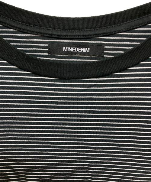 MINEDENIM（マインデニム）MINEDENIM (マインデニム) Micro Border Loose T-SH ブラック×ホワイト サイズ:Lの古着・服飾アイテム