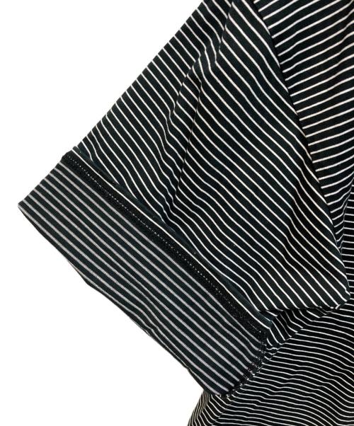 MINEDENIM（マインデニム）MINEDENIM (マインデニム) Micro Border Loose T-SH ブラック×ホワイト サイズ:Lの古着・服飾アイテム