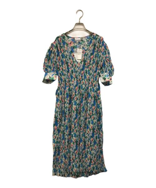 GANNI（ガニー）GANNI (ガニー) 総柄プリーツワンピース マルチカラー サイズ:34 未使用品の古着・服飾アイテム