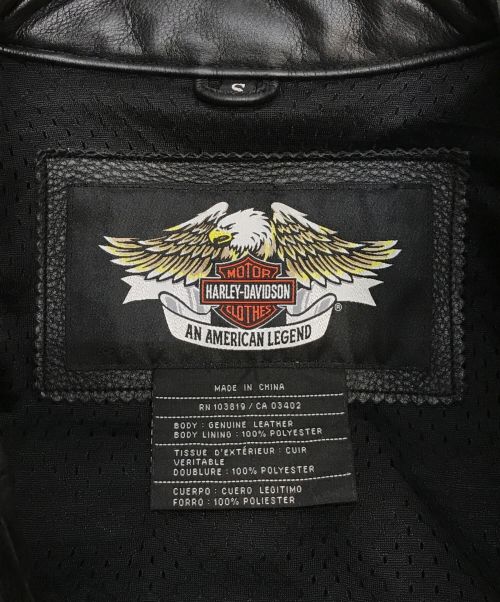 HARLEY-DAVIDSON（ハーレーダビッドソン）HARLEY-DAVIDSON (ハーレーダビッドソン) レザーライダースジャケット ブラック サイズ:SIZE Sの古着・服飾アイテム
