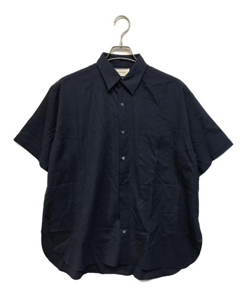 MARKWARE（マーカウェア）MARKWARE (マーカウェア) COMFORT FIT SHIRT S/S - SUPER 120's WOOL TROPICAL ネイビー サイズ:2の古着・服飾アイテム