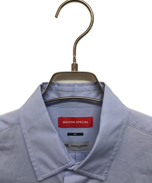 MAISON SPECIAL（メゾンスペシャル）MAISON SPECIAL (メゾンスペシャル) Thomas Mason (トーマスメイソン) ショートスリーブシャツ ブルー サイズ:44 未使用品の古着・服飾アイテム