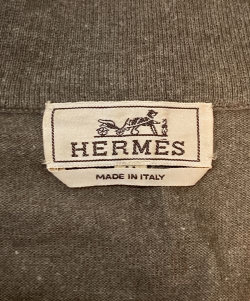 HERMES（エルメス）HERMES (エルメス) カシミヤ混ハーフジップニット ブラウン サイズ:SIZE Mの古着・服飾アイテム
