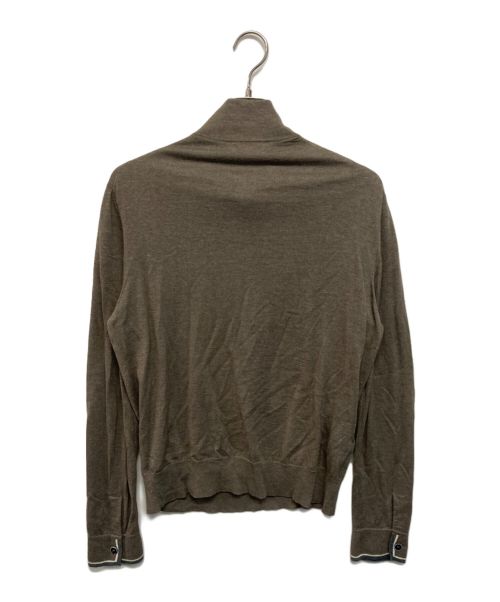 HERMES（エルメス）HERMES (エルメス) カシミヤ混ハーフジップニット ブラウン サイズ:SIZE Mの古着・服飾アイテム