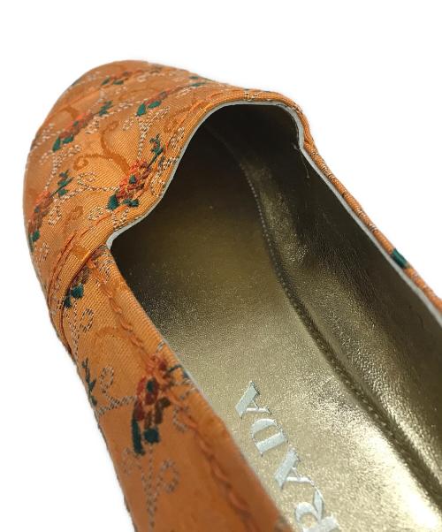 PRADA（プラダ）PRADA (プラダ) フローラルプリントエスパドリーユ オレンジ サイズ:37 1/2の古着・服飾アイテム