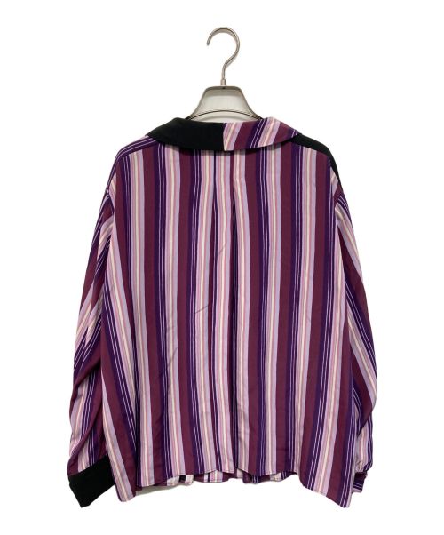 LOUIS VUITTON（ルイ ヴィトン）LOUIS VUITTON (ルイ ヴィトン) ストライプボウタイブラウス パープル サイズ:38の古着・服飾アイテム