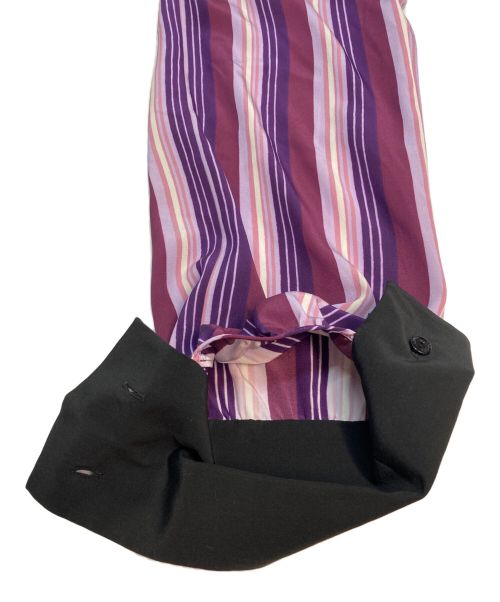 LOUIS VUITTON（ルイ ヴィトン）LOUIS VUITTON (ルイ ヴィトン) ストライプボウタイブラウス パープル サイズ:38の古着・服飾アイテム