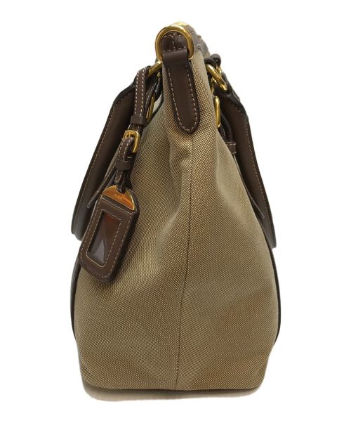 PRADA（プラダ）PRADA (プラダ) LOGO JACQUARDバッグ ブラウンの古着・服飾アイテム