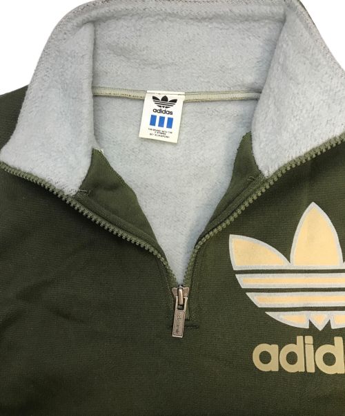 adidas（アディダス）adidas (アディダス) ハーフジップスウェット オリーブ サイズ:Mの古着・服飾アイテム
