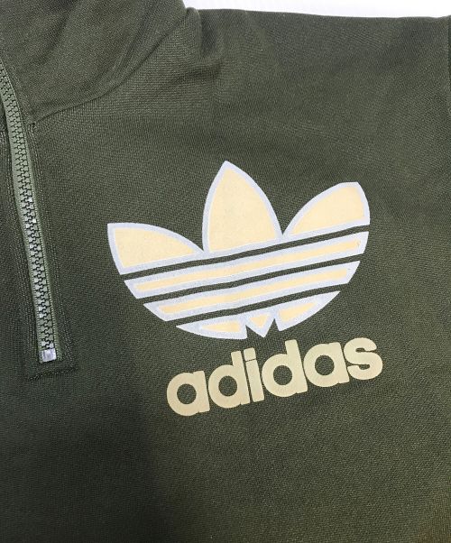 adidas（アディダス）adidas (アディダス) ハーフジップスウェット オリーブ サイズ:Mの古着・服飾アイテム