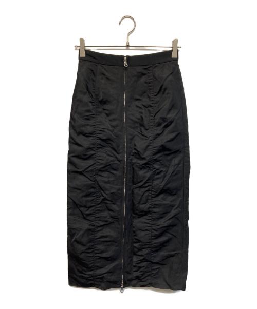 LE CIEL BLEU（ルシェルブルー）LE CIEL BLEU (ルシェルブルー) ナイロンパッカードスカート ブラック サイズ:36の古着・服飾アイテム