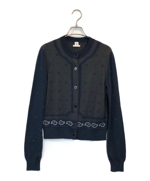 HERMES（エルメス）HERMES (エルメス) カシミヤ×シルク カーディガン ネイビー サイズ:36の古着・服飾アイテム
