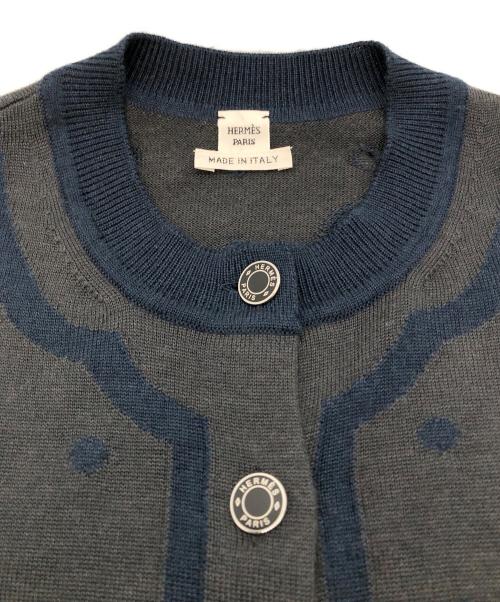 HERMES（エルメス）HERMES (エルメス) カシミヤ×シルク カーディガン ネイビー サイズ:36の古着・服飾アイテム