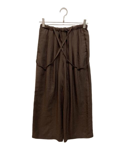 ENFOLD（エンフォルド）ENFOLD (エンフォルド) LINEN LIKE WIDE GUM TR パンツ ブラウン サイズ:36の古着・服飾アイテム