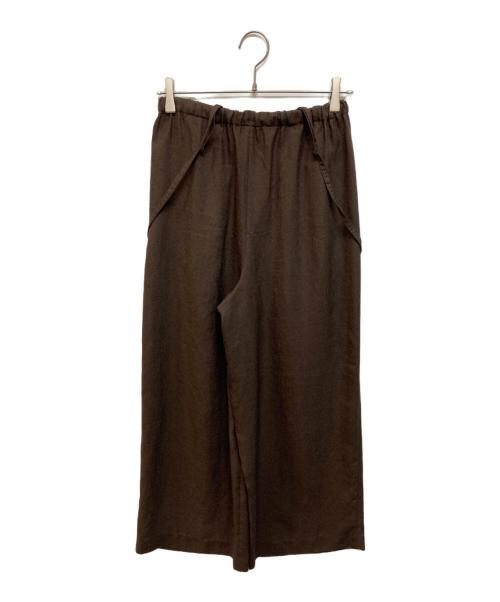 ENFOLD（エンフォルド）ENFOLD (エンフォルド) LINEN LIKE WIDE GUM TR パンツ ブラウン サイズ:36の古着・服飾アイテム