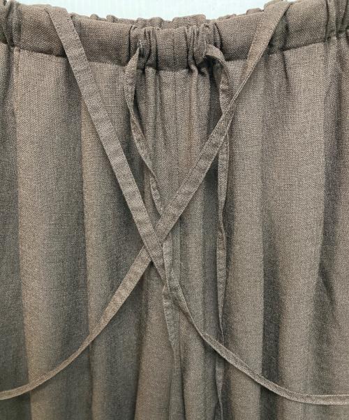 ENFOLD（エンフォルド）ENFOLD (エンフォルド) LINEN LIKE WIDE GUM TR パンツ ブラウン サイズ:36の古着・服飾アイテム