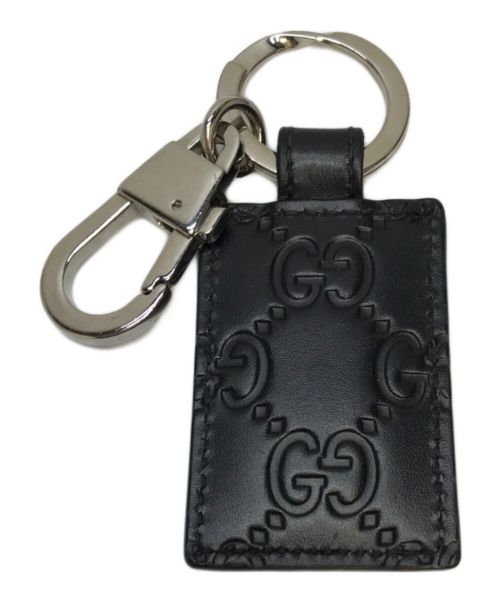 GUCCI（グッチ）GUCCI (グッチ) レザーキーホルダー ブラックの古着・服飾アイテム