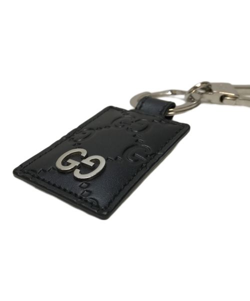 GUCCI（グッチ）GUCCI (グッチ) レザーキーホルダー ブラックの古着・服飾アイテム