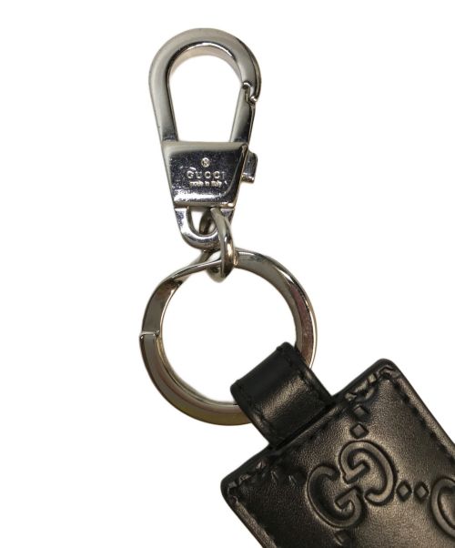 GUCCI（グッチ）GUCCI (グッチ) レザーキーホルダー ブラックの古着・服飾アイテム