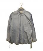 YOKEヨーク）の古着「THOMAS MASON STRIPED PIPING SHIRT」｜ブルー