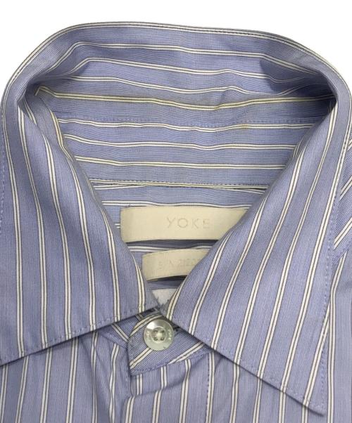 YOKE（ヨーク）YOKE (ヨーク) THOMAS MASON STRIPED PIPING SHIRT ブルー サイズ:3の古着・服飾アイテム