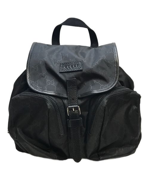 GUCCI（グッチ）GUCCI (グッチ) GG柄ナイロンバックパック ブラックの古着・服飾アイテム