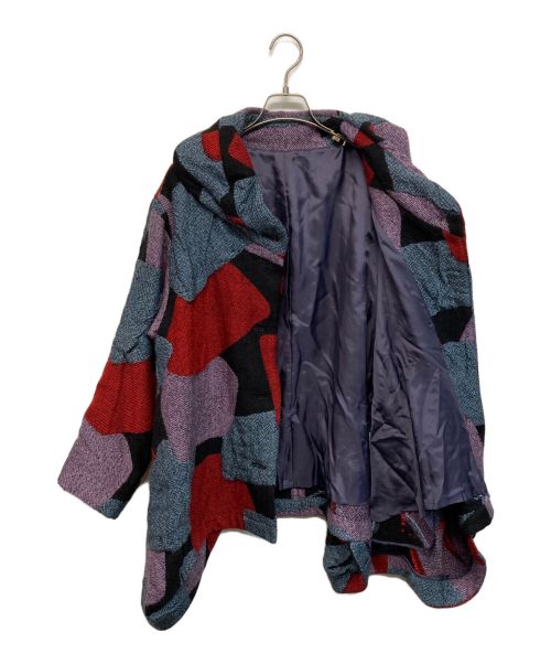 慈雨（ジウ）慈雨 (ジウ) パッチワーク変形コート パープル サイズ:SIZE 40の古着・服飾アイテム