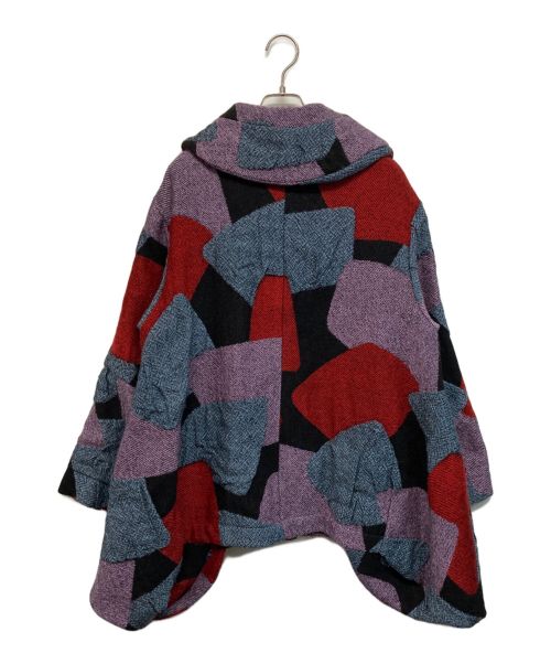 慈雨（ジウ）慈雨 (ジウ) パッチワーク変形コート パープル サイズ:SIZE 40の古着・服飾アイテム