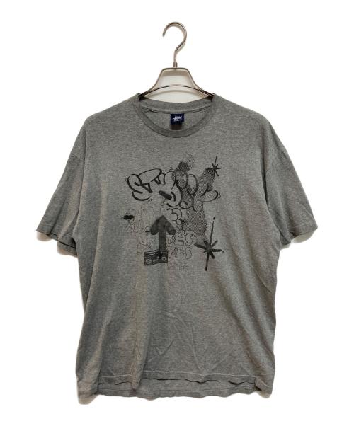 stussy（ステューシー）stussy (ステューシー) プリントTシャツ グレー サイズ:XLの古着・服飾アイテム