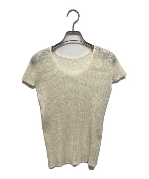 PLEATS PLEASE（プリーツプリーズ）PLEATS PLEASE (プリーツプリーズ) プリーツカットソー アイボリー サイズ:3の古着・服飾アイテム