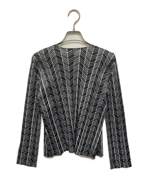 PLEATS PLEASE（プリーツプリーズ）PLEATS PLEASE (プリーツプリーズ) プリーツカーディガン ブラック サイズ:SIZE 3の古着・服飾アイテム
