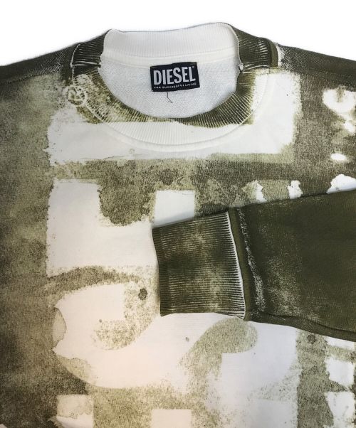 DIESEL（ディーゼル）DIESEL (ディーゼル) Ginyロゴプリントスウェット ブラウン×ホワイト サイズ:Sの古着・服飾アイテム