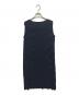 ISSEY MIYAKE (イッセイミヤケ) プリーツノースリーブワンピース ネイビー サイズ:2：20000円