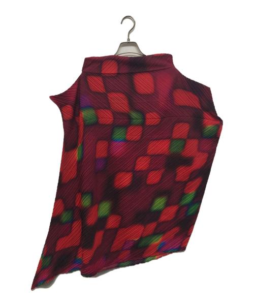 ISSEY MIYAKE（イッセイミヤケ）ISSEY MIYAKE (イッセイミヤケ) 変形グラフィックプリーツカットソー マルチカラー サイズ:SIZE 2の古着・服飾アイテム