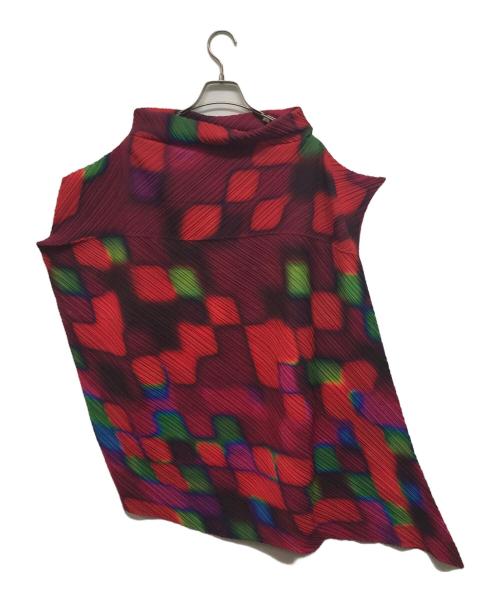 ISSEY MIYAKE（イッセイミヤケ）ISSEY MIYAKE (イッセイミヤケ) 変形グラフィックプリーツカットソー マルチカラー サイズ:SIZE 2の古着・服飾アイテム