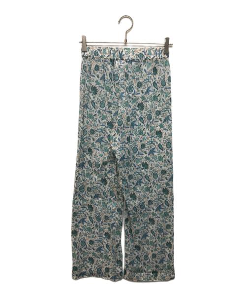 SOULEIADO（ソレイアード）SOULEIADO (ソレイアード) コットンオーガンジープリント イージーストレートパンツ グリーン サイズ:34の古着・服飾アイテム