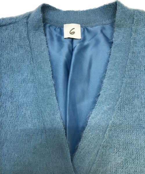 6(ROKU) BEAUTY&YOUTH（ロク ビューティーアンドユース）6(ROKU) BEAUTY&YOUTH (ロク ビューティーアンドユース) MOHAIR CARDIGAN ブルー サイズ:-の古着・服飾アイテム