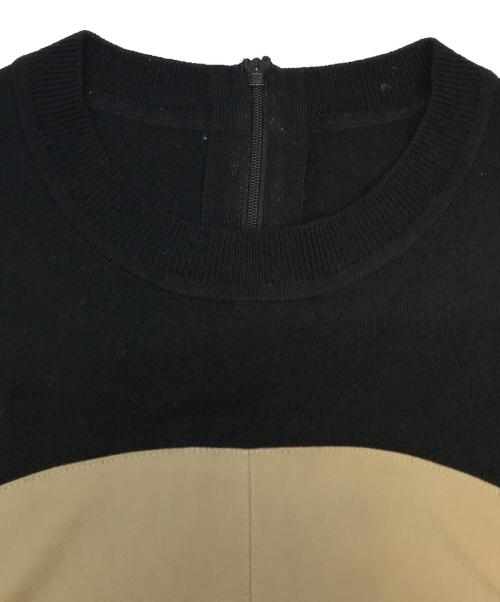 BLUE LABEL CRESTBRIDGE（ブルーレーベルクレストブリッジ）BLUE LABEL CRESTBRIDGE (ブルーレーベルクレストブリッジ) チェックエアリーツイルワンピース ブラック×ベージュ サイズ:38の古着・服飾アイテム