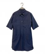 MARGARET HOWELLマーガレットハウエル）の古着「ウールシャツワンピース」｜ネイビー