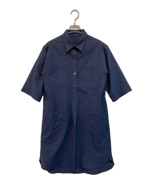 MARGARET HOWELL（マーガレットハウエル）MARGARET HOWELL (マーガレットハウエル) ウールシャツワンピース ネイビー サイズ:1の古着・服飾アイテム