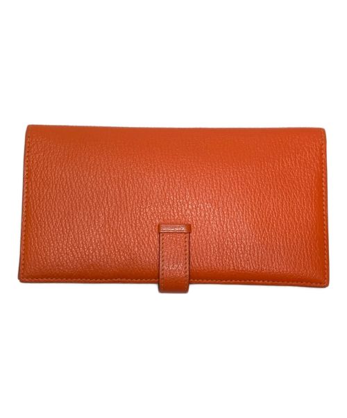 HERMES（エルメス）HERMES (エルメス) ベアン長財布 オレンジの古着・服飾アイテム