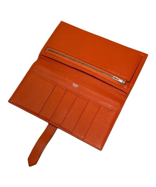 HERMES（エルメス）HERMES (エルメス) ベアン長財布 オレンジの古着・服飾アイテム